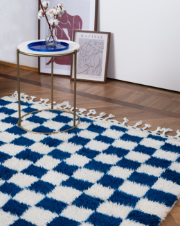 Beni Ourain Dark Blue Chessboard 1.64 / 2.5 m