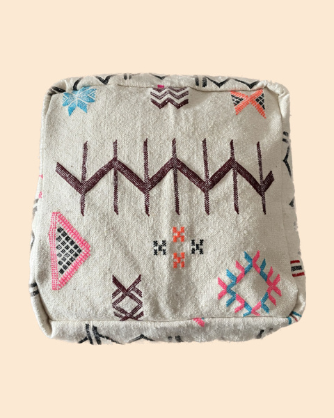 Woolen pouf Amazigh kilim