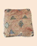 Woolen pouf, triangles and diamonds