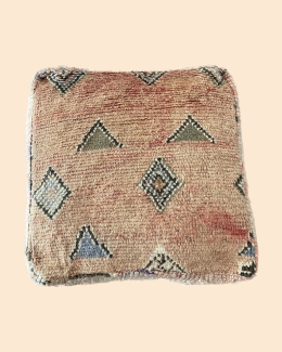 Woolen pouf, triangles and diamonds