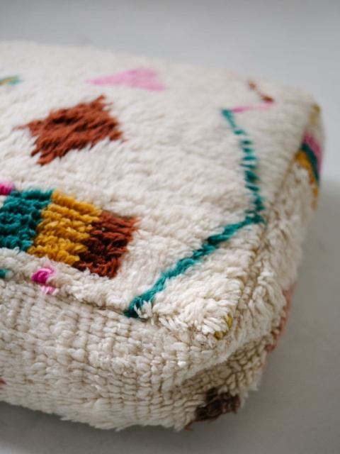 Coloured Moroccan wool poof