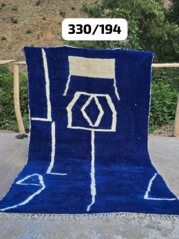 Kobaltowy dywan wełniany 1.94/3.30 m