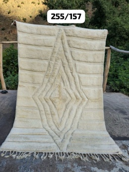 Cream wool Berber rug 1.57/2.55 m