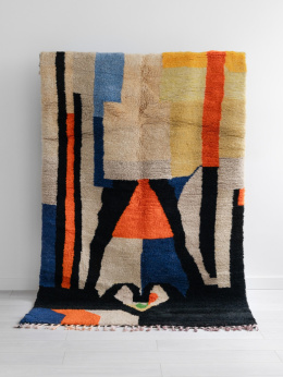 Wełniany dywan marokański z motywem serca