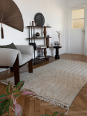 Moroccan wool rug Cream II 1.46/2.44 m