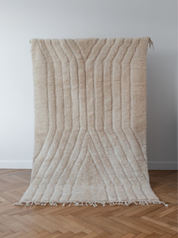 Moroccan wool rug Cream II 1.46/2.44 m