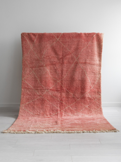 Moroccan wool carpet Peachy Pink