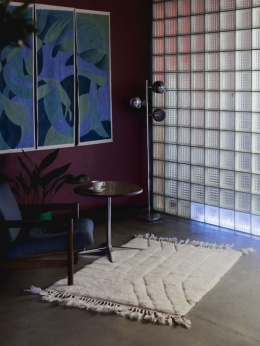 Moroccan wool rug Cream Mini 1.02/1.46 m