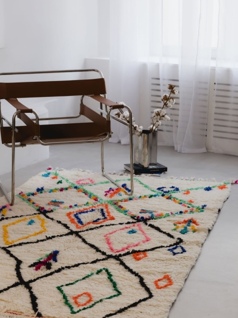 Moroccan wool carpet Flora 1.50/2.50 m