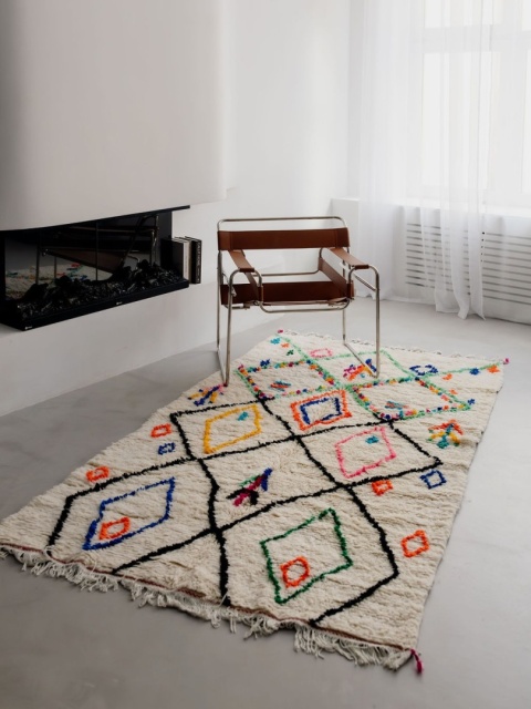 Moroccan wool carpet Flora 1.50/2.50 m