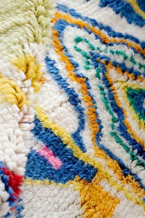 Moroccan wool carpet Mosaic 1.04/1.56 m